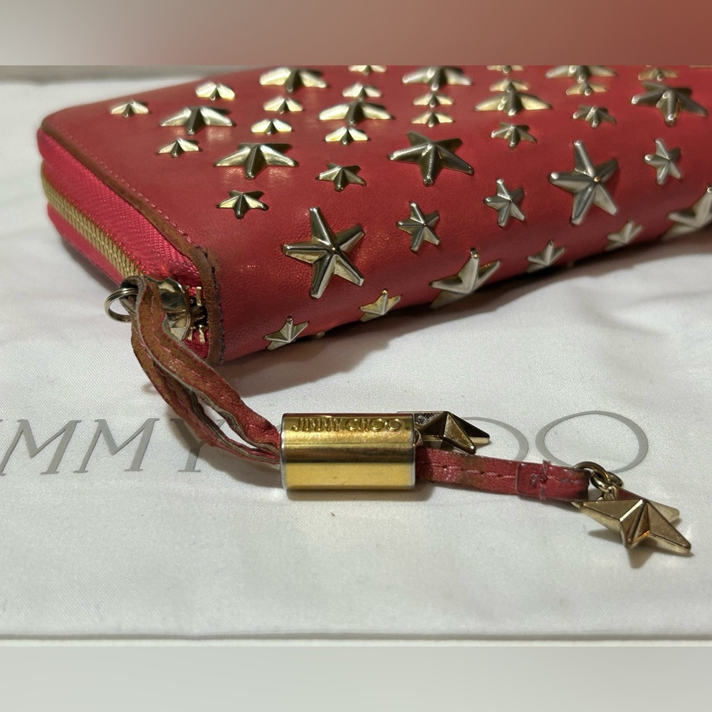 Jimmy Choo Pink Filipa Star Studded Wallet - Picture 5 of 16